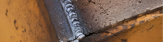 Weld cracks, porosity or incomplete penetration