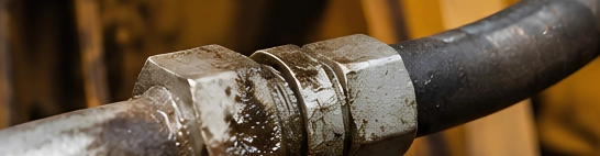 Hydraulic leaks at fittings, hoses or cylinder seals