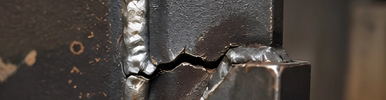 Weld cracks, porosity or incomplete penetration