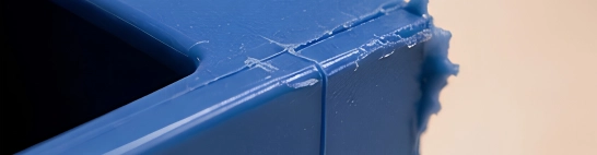 Sharp edges, burrs or moulding flash left on plastic parts